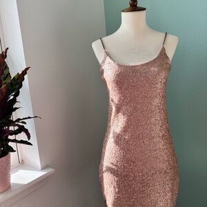Sparkly Pink Sequin Dress